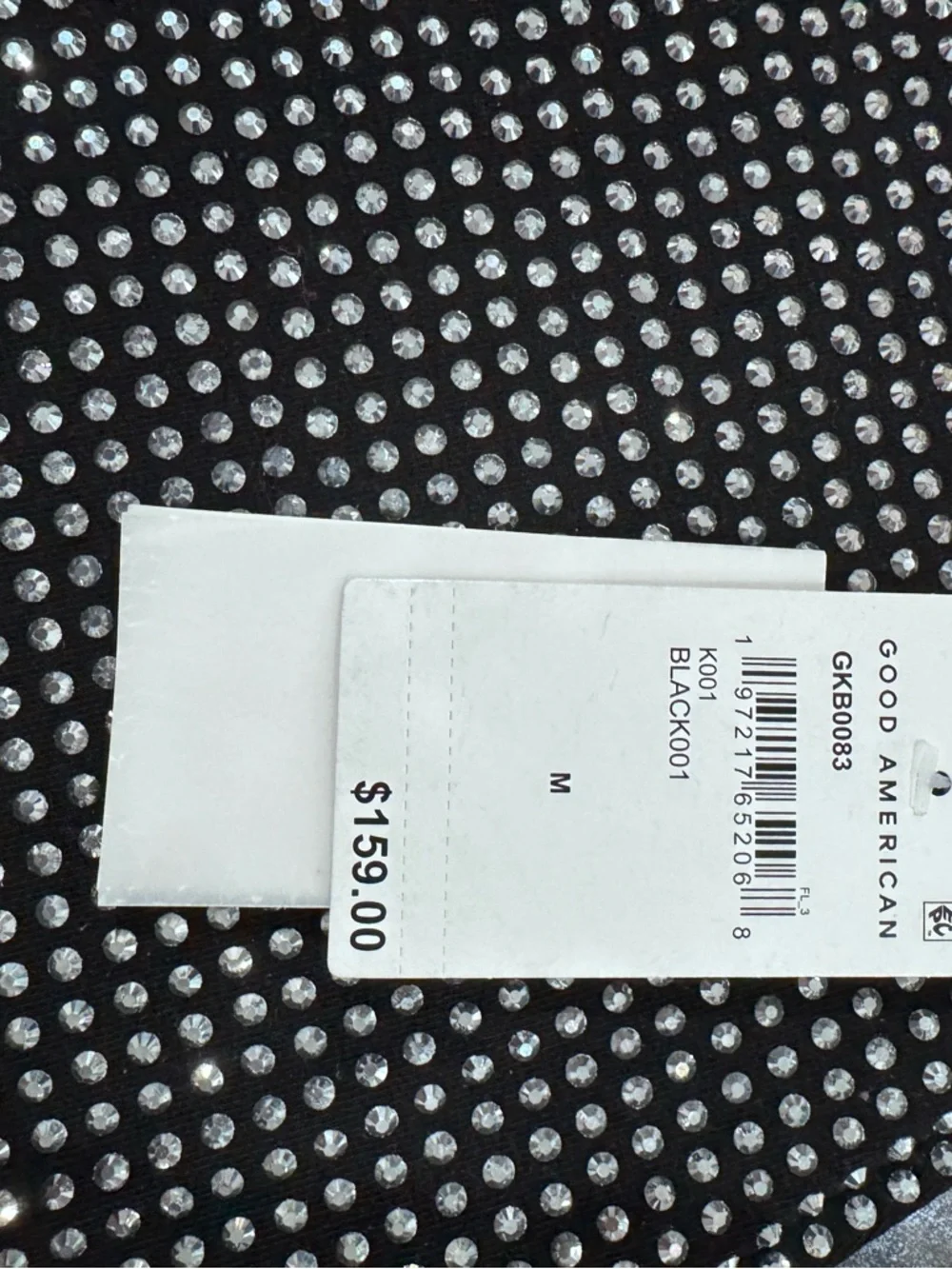 Good American Black Rhinestone Embellished Top and Skirt - Picture 5 of 5